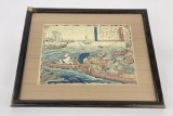Utagawa Hiroshige III Fishing Woodblock Print