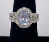 Sterling Silver CZ Blue Stone Ring Ripka