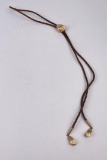 14k Yellow Gold Montana Elk Tooth Bolo Tie