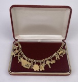 Wonderful Vintage 14k Yellow Gold Charm Bracelet