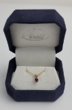 10k Yellow Gold Amethyst Necklace