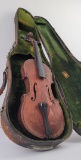 Antique American Folk Art Oak Violin