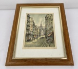 French Hand Tinted Engraving