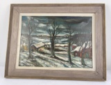 Oil on Canvas Painting Winter Holland