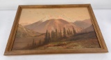 Mountain Range Oil on Canvas Painting