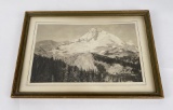 Antique Western Mountain Scene Photo