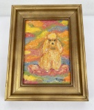 Poodle Oil on Board Painting