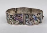 Taxco Mexico Sterling Silver Abalone Bracelet