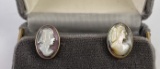 14k Yellow Gold Abalone Cameo Earrings