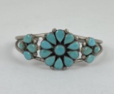 Zuni Petit Point Turquoise Sterling Bracelet