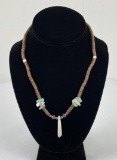 Navajo Heishi Turquoise Mother of Pearl Necklace