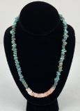Navajo Turquoise Nugget and Shell Necklace