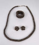 Vintage Hobe Seed Bead Necklace and Earrings