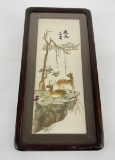Antique Chinese Silk Deer Picture