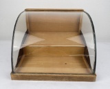 Antique Curved Glass Counter Display Cabinet