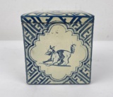 Blue White Dutch Pattern Tin Biscuit Box