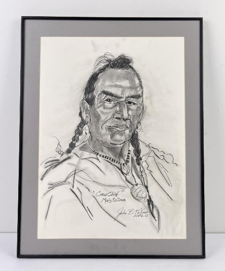 John B NoRunner Blackfoot Artist Pencil Drawing
