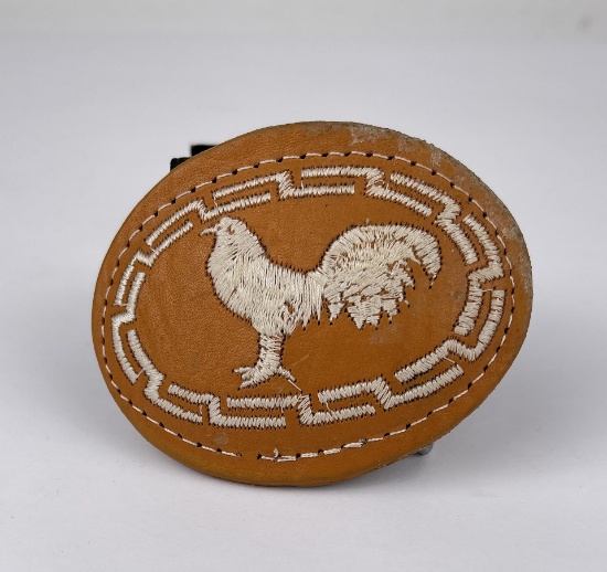 Mexican Gaucho Embroidered Cock Belt Buckle