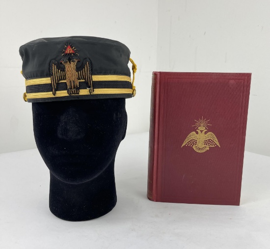 Antique 32nd Degree Mason Book and Hat