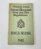 WW2 Benicia Arsenal Artillery Shop Fire Booklet