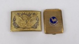 US Army Belt Buckle and Cigarette Case
