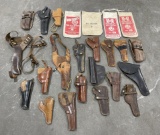 Large Group of Leather Pistol Holsters
