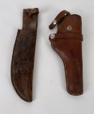 Leather Holster and Knife Scabbard