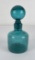 Blenko Glass Teal Crackle Decanter