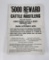 Lemhi Idaho Cattle Rustler Reward Broadside Poster