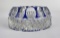 Cobalt Blue Cut To Clear Glass Ashtray Bohemian