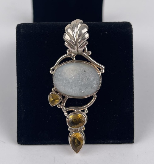 Sterling Silver Rutilated Quartz Necklace Pendant
