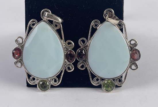 Sterling Silver Semi Precious Stone Pendants