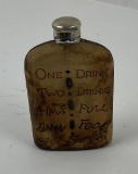 Antique Prohibition Leather Covered Flask