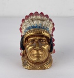 Cold Painted Indian Chief Still Bank