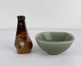 Pair of Art Pottery Pieces Weller Copenhagen