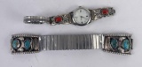 Pair of Navajo Sterling Silver Watch Bands