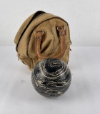 Antique Brunswick Duckpin Bowling Ball in Bag