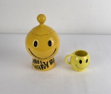 Mccoy Smiley Face Cookie Jar and Mug