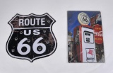 Pair of Route 66 Tin Signs