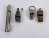 Group of Antique Police Whistles