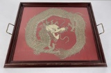 Antique Chinese Silk Dragon Embroidery Panel