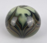 Swirled Iridescent Art Glass Paperweight