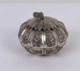 Cambodian Sterling 900 Silver Pumpkin Dish