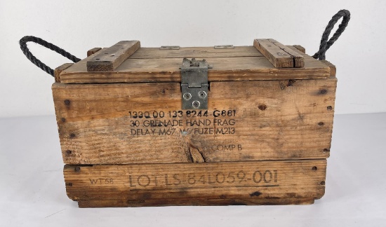 Vietnam War M67 Grenade Wood Crate