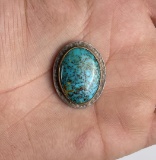 Sterling Silver Turquoise Navajo Pendant