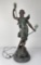 Auguste Moreau Bronze Art Nouveau Lamp on Marble