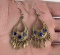 Ottoman Islamic Teardrop Fringe Earrings Lapis