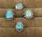 Group of Navajo Sterling Silver Turquoise Rings