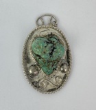 Navajo Sterling Silver Turquoise Necklace Pendant