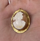 Victorian 10k Yellow Gold Shell Cameo